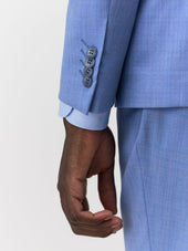 Costume 2 Pi Ces Slim En Laine Bleu Azur