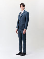 Costume 2 Pi Ces Regular En Laine Bleue