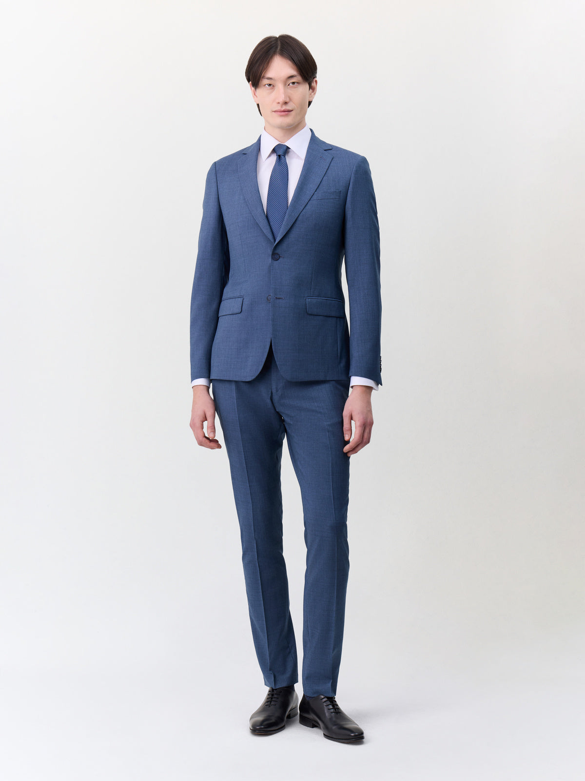 Costume 2 Pi Ces Slim En Laine Bleu Chambray