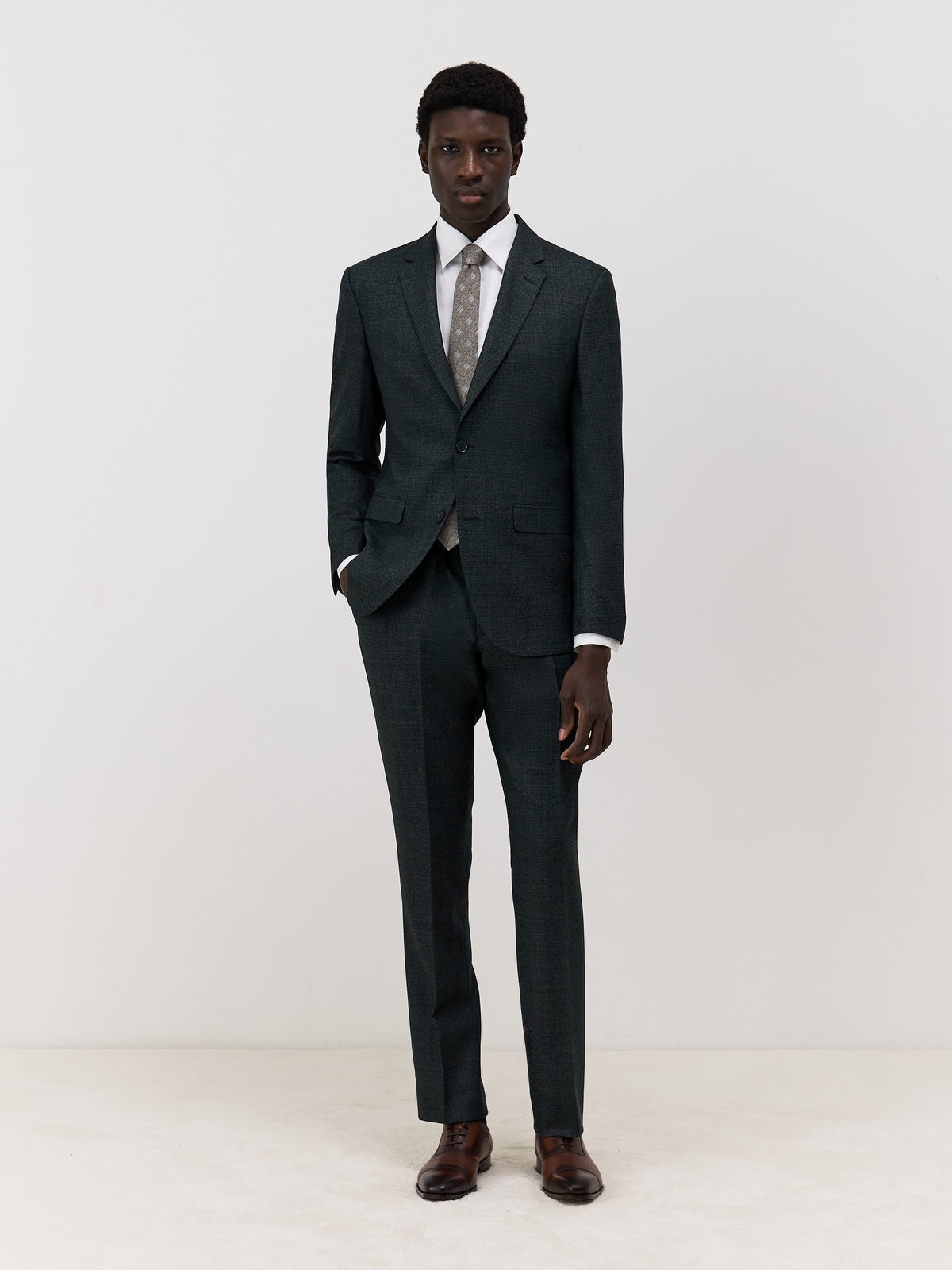 Costume 2 Pi Ces Slim En Laine M Lang E Kaki