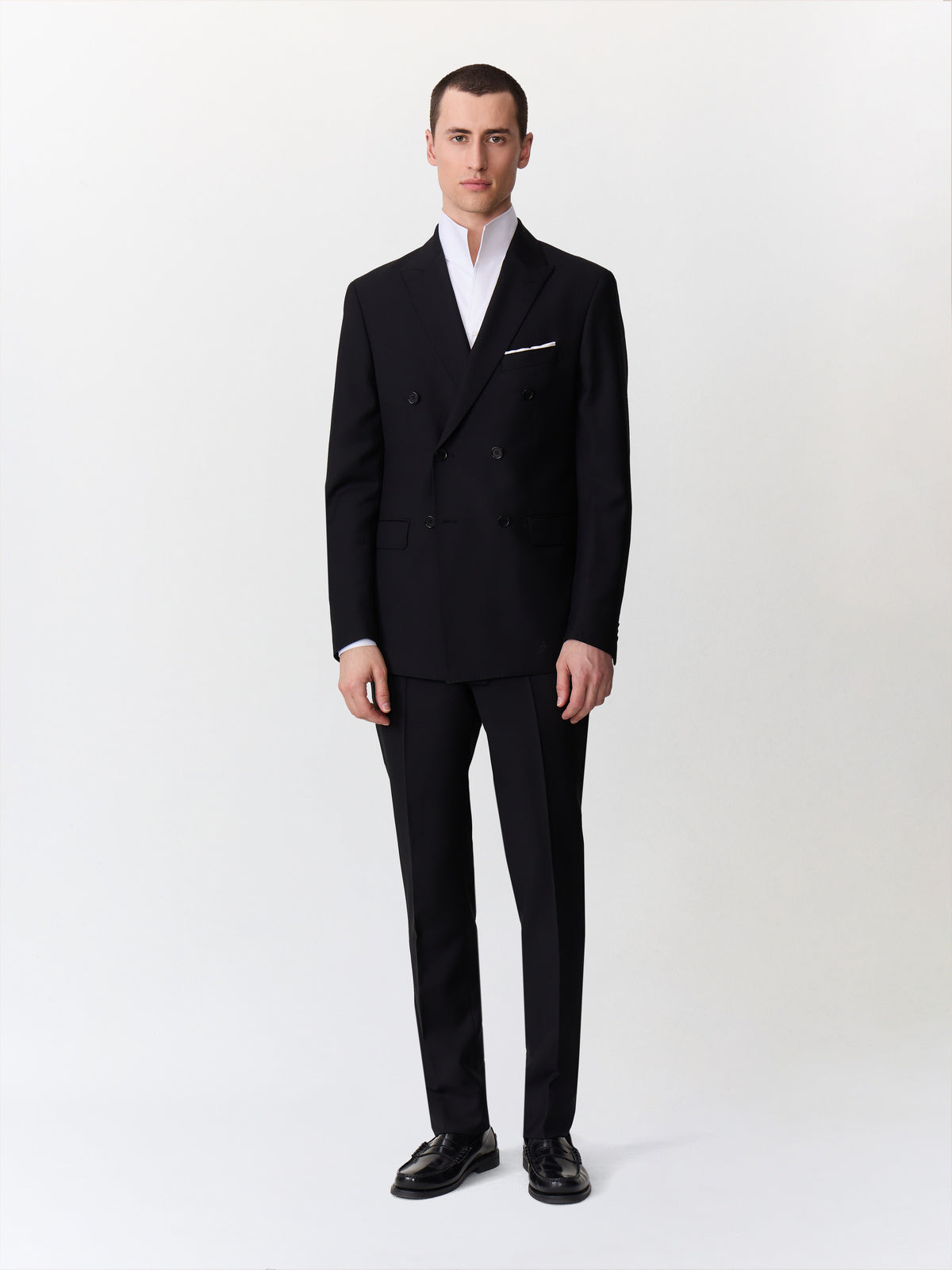 Costume 2 Pi Ces Crois Regular En Laine Noire