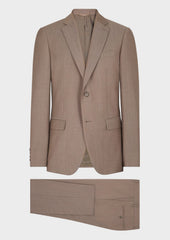 Costume 2 pièces Slim en laine unie taupe