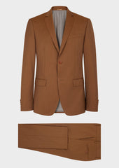 Costume 2 pièces Slim en laine unie terracotta