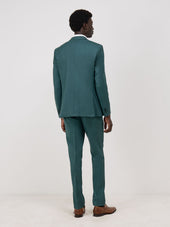 Costume 2 Pi Ces Slim En Laine Unie Vert Bouteille