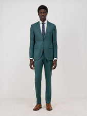 Costume 2 pièces Slim en laine unie vert bouteille