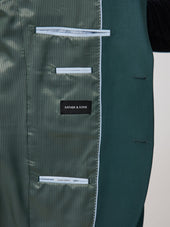 Costume 2 Pi Ces Slim En Laine Unie Vert Bouteille