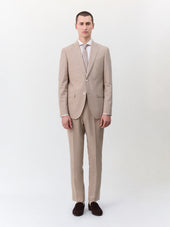 Costume 2 Pi Ces Slim En Laine M Lang E Beige