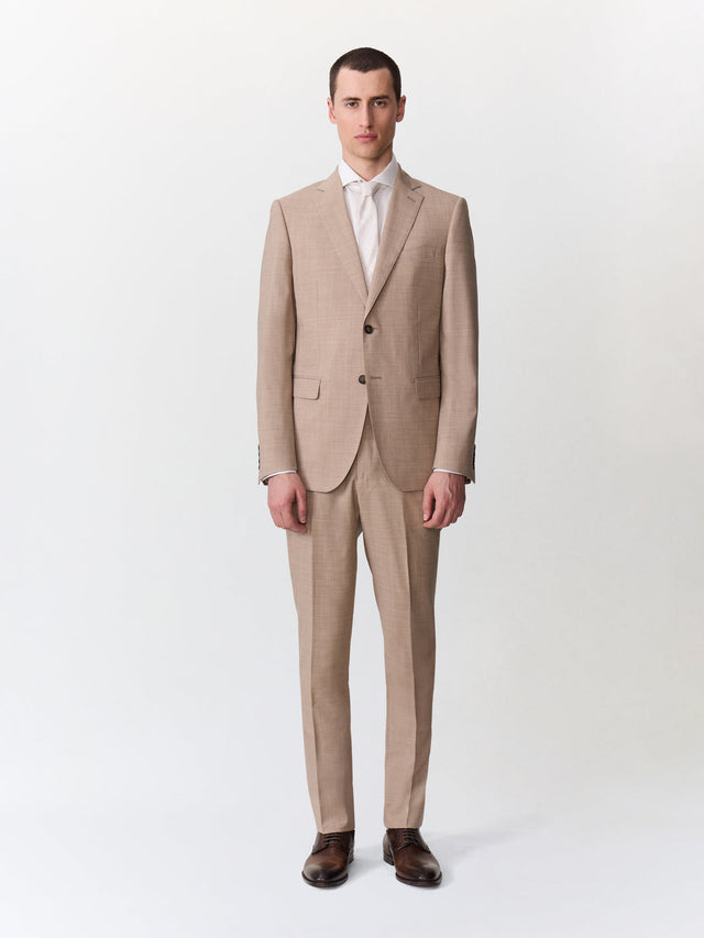 Costume 2 pièces regular en laine beige