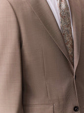 Costume 2 Pi Ces Slim En Laine Beige Fonc