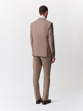Costume 2 Pi Ces Slim En Laine Beige Fonc