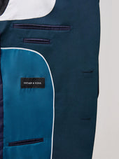 Costume 2 Pi Ces Slim En Laine Unie Bleue