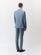 Costume 2 Pi Ces Slim En Laine Bleu C Rul En