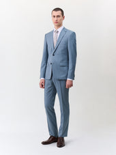 Costume 2 Pi Ces Slim En Laine Bleu C Rul En