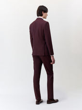 Costume 2 Pi Ces Slim En Laine Bordeaux