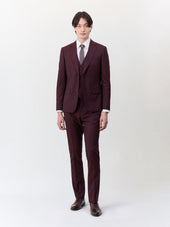 Costume 2 Pi Ces Slim En Laine Bordeaux
