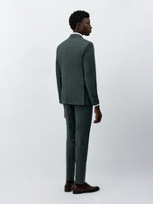 Costume 2 Pi Ces Slim En Laine M Lang E Vert Fonc