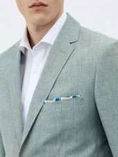 Costume 2 Pi Ces Slim En Laine Et Lin Vert D Eau