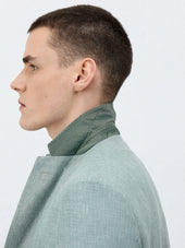Costume 2 Pi Ces Slim En Laine Et Lin Vert D Eau