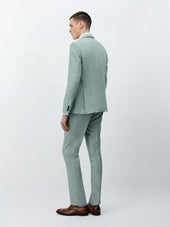 Costume 2 Pi Ces Slim En Laine Et Lin Vert D Eau