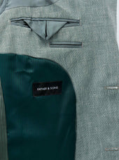 Costume 2 Pi Ces Slim En Laine Et Lin Vert D Eau
