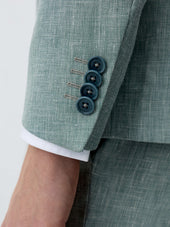 Costume 2 Pi Ces Slim En Laine Et Lin Vert D Eau