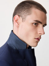 Costume 2 Pi Ces Regular En Laine Vitale Barberis Canonico Bleu Marine Prince De Galles