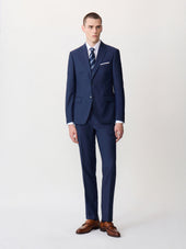 Costume 2 Pi Ces Regular En Laine Vitale Barberis Canonico Bleu Marine Prince De Galles