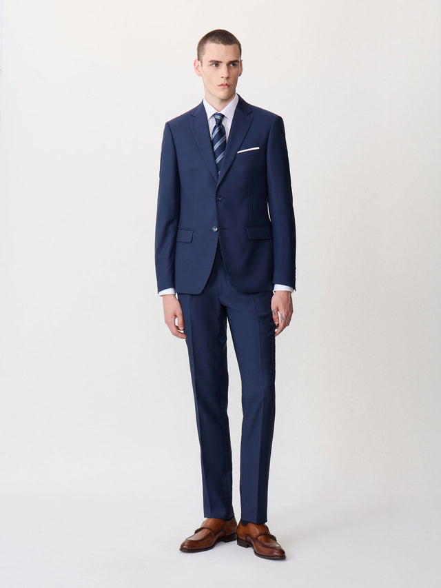 Costume 2 Pi Ces Regular En Laine Vitale Barberis Canonico Bleu Marine Prince De Galles