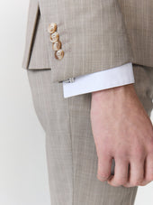 Costume 2 Pi Ces Regular En Laine Beige Rayures