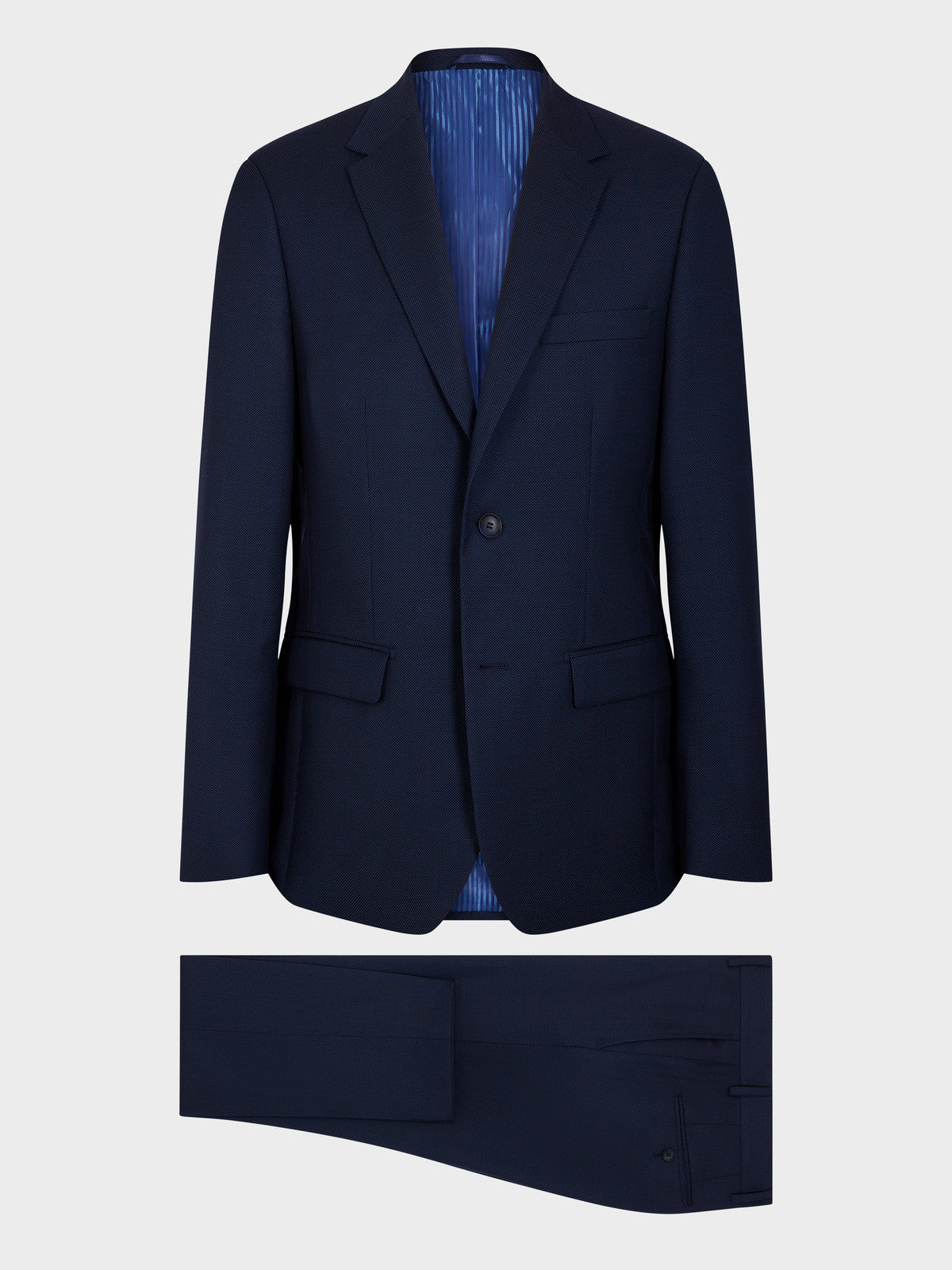 Costume 2 Pi Ces Slim En Laine Bleu Indigo