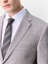Costume 2 Pi Ces Slim En Laine Beige Prince De Galles