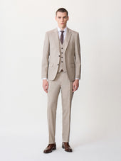Costume 2 pièces slim en laine beige