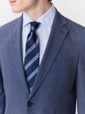 Costume 2 Pi Ces Slim En Laine Stretch Bleu Chambray