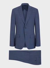 Costume 2 Pi Ces Slim En Laine Stretch Bleu Chambray