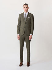 Costume 2 pièces slim en laine kaki