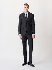 Costume 2 pièces slim en laine stretch noire