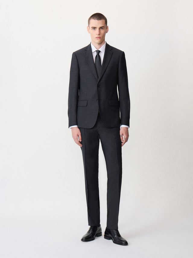 Costume 2 pièces slim en laine stretch noire