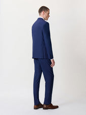 Costume 2 Pi Ces Regular En Laine Stretch Bleu Indigo