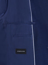 Costume 2 Pi Ces Regular En Laine Stretch Bleu Indigo