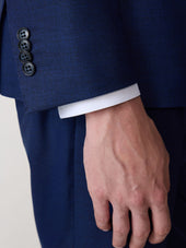 Costume 2 Pi Ces Regular En Laine Stretch Bleu Indigo
