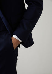 Costume 2 Pi Ces Regular En Laine Vitale Barberis Canonico Unie Bleu Indigo