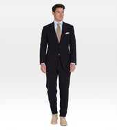 Costume bleu nuit seersucker de laine