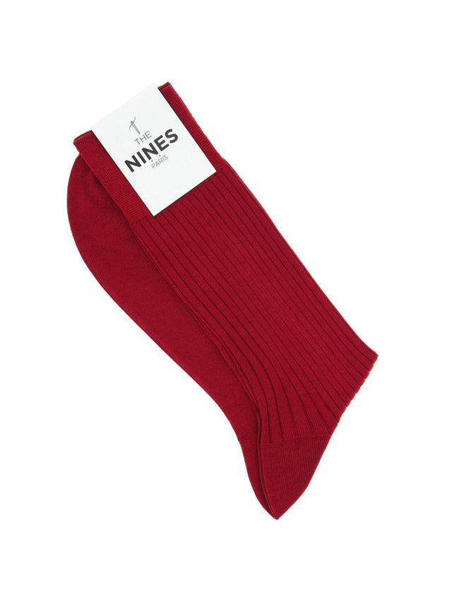 Amaranth red cotton lisle socks