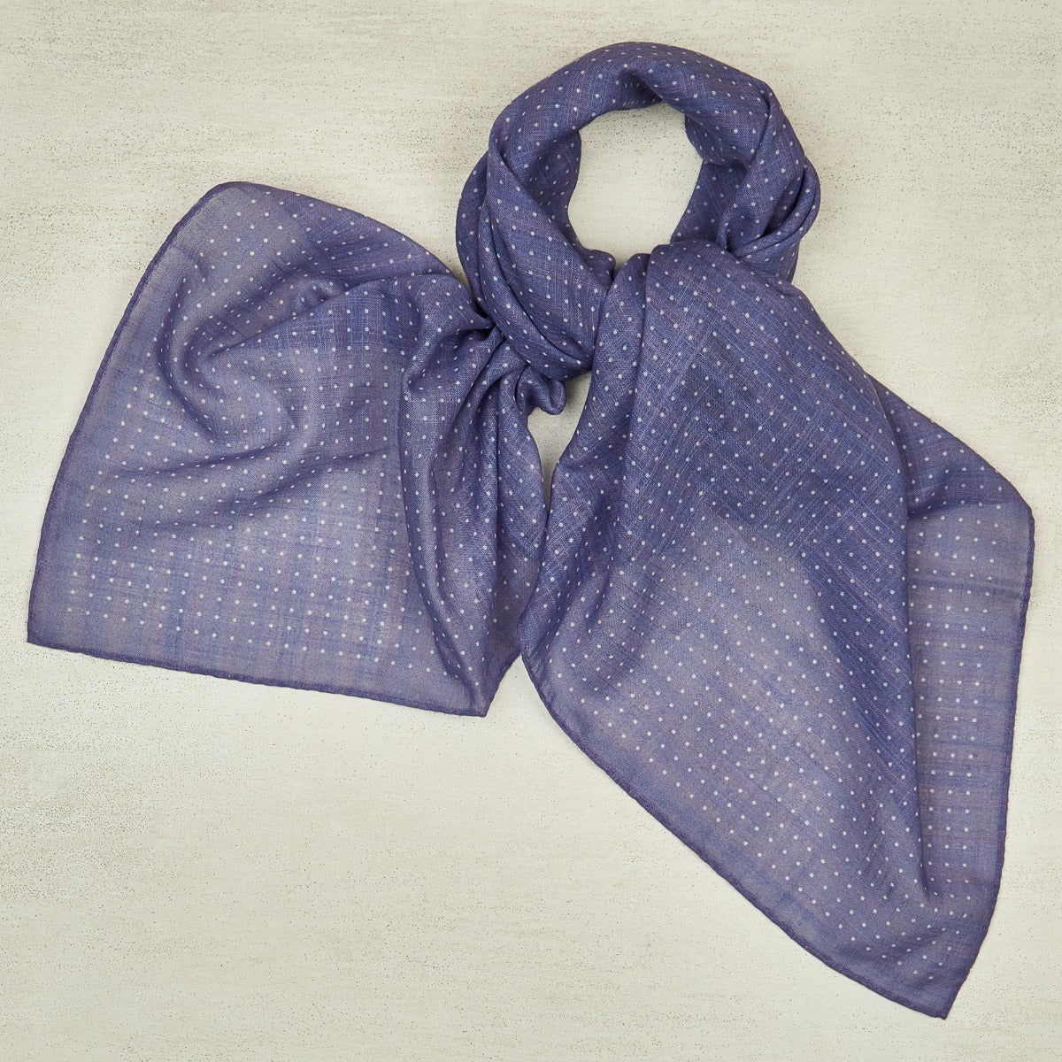 Cotton Spotted Neckerchief In And White