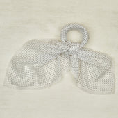 Cotton Spotted Neckerchief in White and Navy
