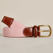 Cotton Elastic Woven Belt In Light Pink