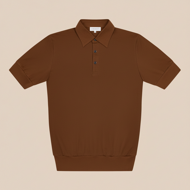 Extra-long Staple Cotton Coach Polo in Brown
