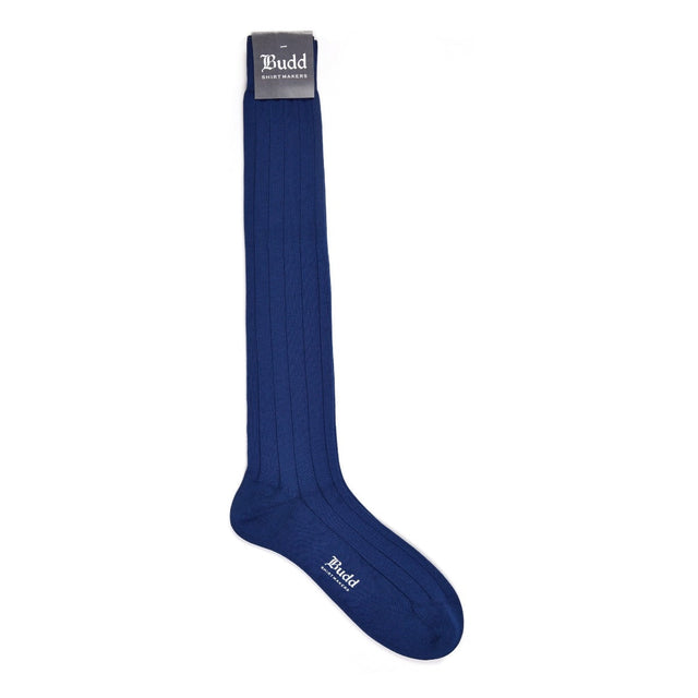 Cotton Wide Rib Long Socks in Ink