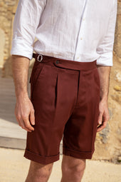 Bordeaux Cotton Shorts Made In Italy