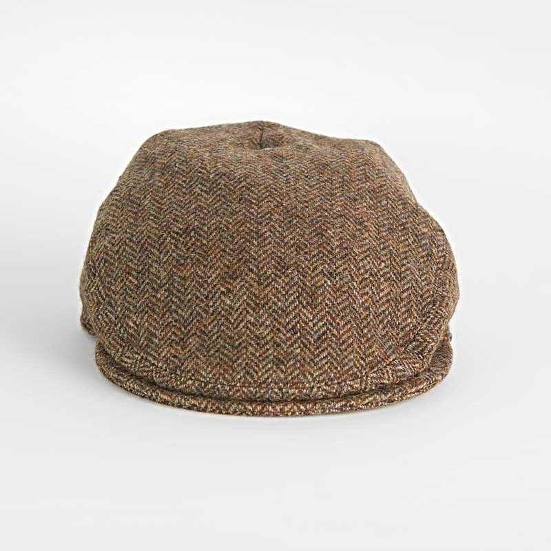 Country Herringbone Wool Flat Cap